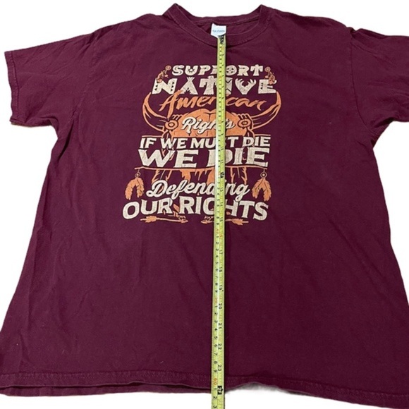 Gilden support Native American rights T-Shirt sz L - Picture 3 of 4